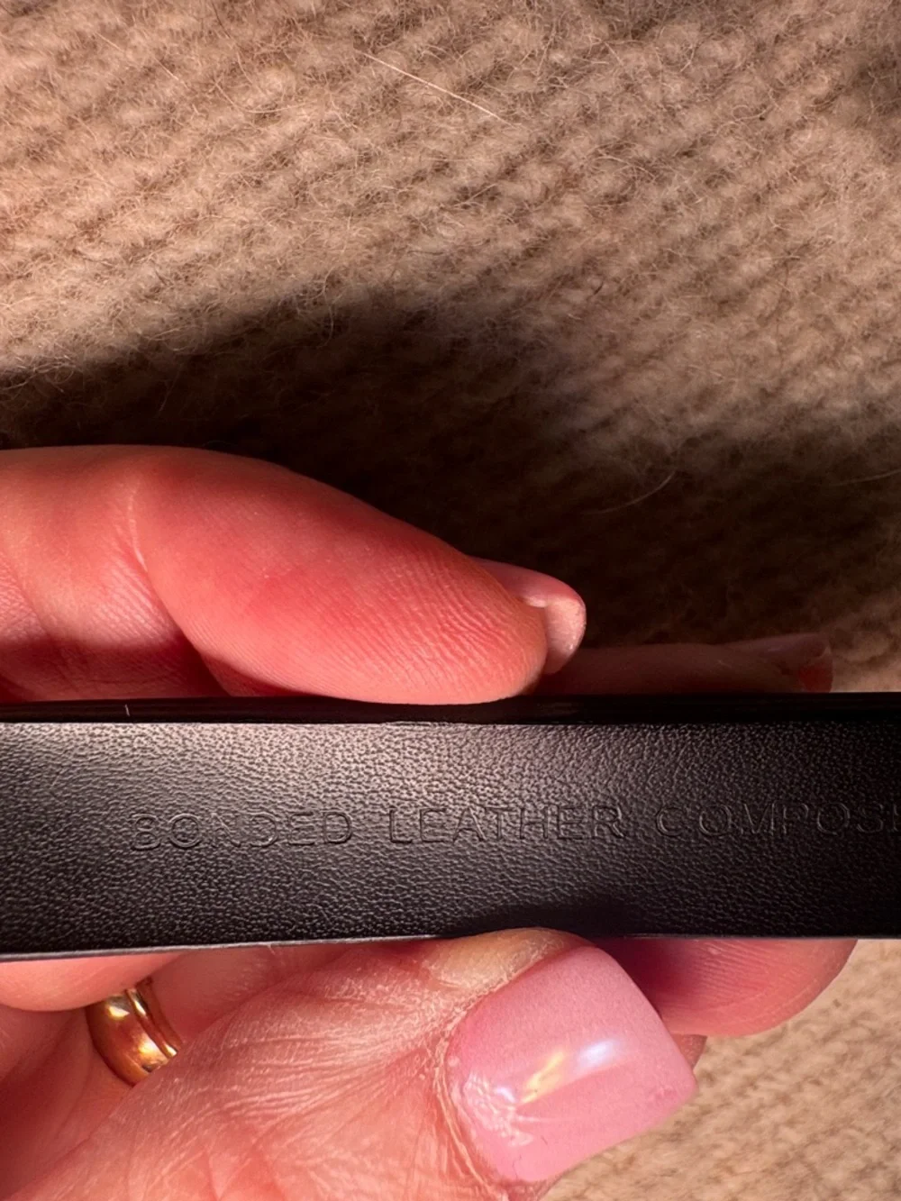 BANANA REPUBLIC Black Leather Belt Rectangle Buckle L $75 Fair KL
